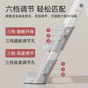 Escabeau de toilette pour bébé avec siège, tabouret d'apprentissage de la propreté pour enfants de 2 à 4 ans, matériau PP, design multifonctionnel - Product Image 2