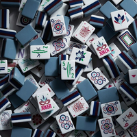 Jeu de Mahjong Américain à Bandes Bleues, 160 Tuiles, Personnalisé, Pliable 4 Couches, en Acrylique, Luxe, Portable, pour Casino et Divertissement