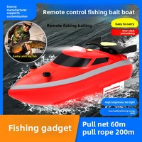 Bateau de pêche télécommandé avec fonction de lâchage automatique d'appâts, distribution de leurres et délivrance de hameçons, compatible avec les filets de dérive