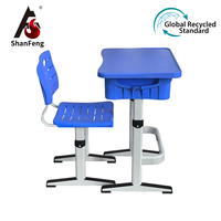 Ensemble de bureau et chaise scolaire moderne de haute qualité en ABS avec cadre en tube d'acier, réglable en hauteur et durable pour la chambre et l'école