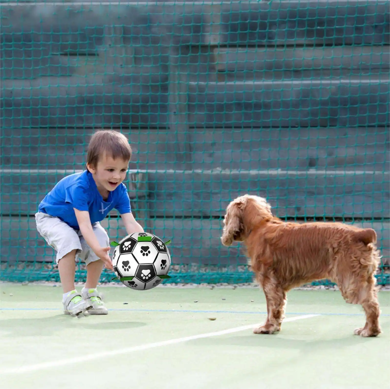 屋外のインタラクティブな犬のおもちゃのための高品質の無毒なPUバイトサッカーインタラクションおもちゃ犬サッカーボールバイト耐性