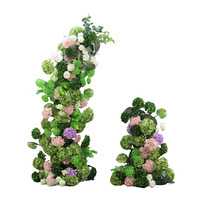 Accessoires de mariage, style forêt, fleurs artificielles en soie, arche de fleurs d'hortensia, toile de fond, arches murales, décoration florale de scène de fête
