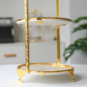 Table Brass Birdcage Shape <strong>Cake</strong> Cupcake Tools Decoration Wedding Mirror Bird Cage Afternoon High Tea 3 <strong>Tiers</strong> Gold Cup <strong>Cake</strong> Stand - Product Image 4