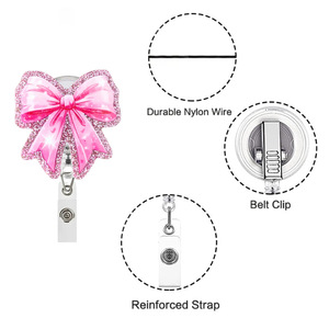 Badge à paillettes en acrylique transfrontalier avec attache bouton, support de carte horizontal et porte-cartes en plastique à ouverture par pression - En stock - Product Image 4