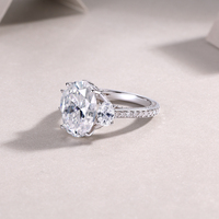 Bague en moissanite ovale à 3 pierres 10 carats, Bague en moissanite en argent 925, Bague de fiançailles en moissanite pour mariée, cadeau d'anniversaire, demande en mariage
