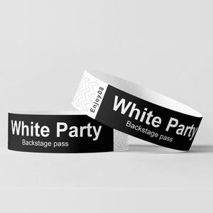 Bracelets en papier adhésifs personnalisés de haute qualité, bracelets VIP, bracelets d'identification pour événements - Product Image 2
