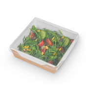 Vente en gros de bols à salade en papier kraft de 900 ml avec couvercle transparent, étanches, pour la présentation de plats à emporter, logo personnalisé