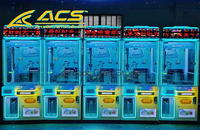 Machine de pêche interactive ACS avec grue, armoire transparente en métal, équipement de jeu pour salle d'arcade intérieure, japonais/espagnol