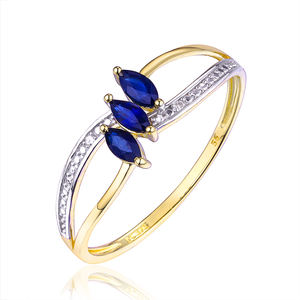 Hadiah Hari jadi wanita, janji emas 14K 18K cincin jari batu pernikahan untuk wanita - Product Image 1