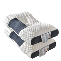 Oreiller ergonomique personnalisé à neuf cavités en fibre, anti-bactérien, respirant, avec housse amovible pour le soutien du cou, aide au sommeil, simple/double, pour adulte