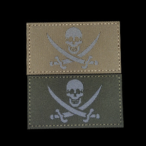 Luminous <strong>and</strong> IR Reflective Edward Blackbeard Pirate Flag Patch <strong>Hook</strong> <strong>Loop</strong> Tactical Morale Badge for Clothes Hats Bags Decoration - Product Image 3