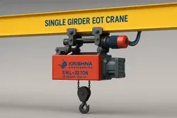Wire Rope Electric <b>Hoist</b> Krishna 2 Tonne Electric Wire Rope <b>Hoist</b> Remote Control Red Steel Industrial Manufacturing Use - Product Image 2