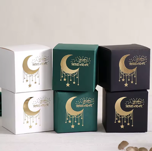 Nuove Mini Buste Regalo per Eid in Nero, Bianco e Verde <span class=keywords><strong>con</strong></span> Elegante Design a <span class=keywords><strong>Mezzaluna</strong></span> Dorata e Decorazione a <span class=keywords><strong>Stella</strong></span> - Product Image 5