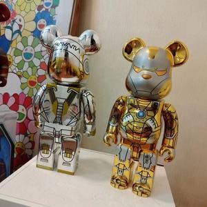 Placage <span class=keywords><strong>Iron</strong></span> <span class=keywords><strong>Man</strong></span> <span class=keywords><strong>Spider</strong></span>-<span class=keywords><strong>Man</strong></span> ours brutal Bearbrick 400% Tide Play KWAS figurines ornements en gros - Product Image 2