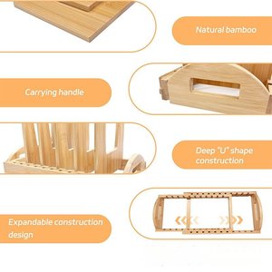 Bamboo Pot Lid And Frying <b>Pan</b> Organizer Storage Rack For Kitchen Cabinet Dishware Holder Durable <b>Standing</b> Type Rectangle Shape - Product Image 5