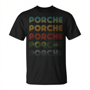 Camiseta negra estilo vintage Porche Grunge para hombre, ropa informal - Product Image 2
