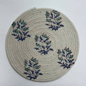 2024 tendance indien main bloc imprimé coton sous-verres 4*5 pouces tapis tampons pour tasse à café Table basse bureau Table accessoire - Product Image 4
