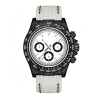 Montre chronographe en Fiber de carbone pour hommes, 39Mm, mouvement seiko VK63, Quartz, cristal saphir, cadran Panda, montre-bracelet de luxe pour course automobile