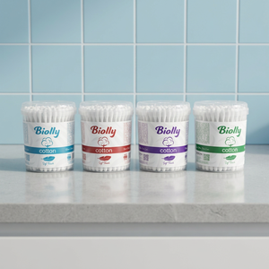Hisopos de Algodón Biolly para el Hogar, 100 Unidades, Palitos de Madera Biodegradables, Ecológicos, Suaves al Tacto - Product Image 2