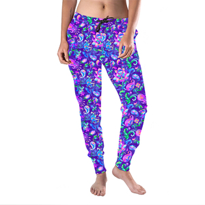 Lumineux coloré <span class=keywords><strong>indien</strong></span> Paisley aquarelle <span class=keywords><strong>motif</strong></span> Floral imprimé femmes survêtement pantalon cordon haute qualité femmes pantalon - Product Image 3