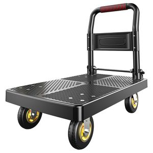 Folding Handcart Cargo Trolley 6 In Wheels PP Material <b>Foldable</b> Warehouse Trailer Portable Four Wheel Silent Moving Flatbed <b>Cart</b> - Product Image 2