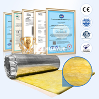 Rouleau de laine de verre ignifuge à isolation thermique flexible Feuille de conduit de chaleur HVAC pour hôtel pour la réduction du bruit du conduit de conditionnement