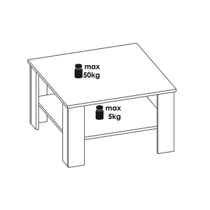 Hiện đại vuông bằng gỗ cà phê bên bảng với Mở Kệ - Product Image 4