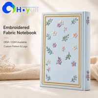 Carnet de notes brodé haut de gamme à couverture rigide avec impression couleur et broderie florale, idéal pour un cadeau personnalisé