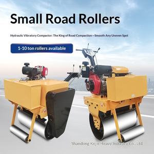 Rodillo compactador de asfalto de 3.1 toneladas con rueda de acero simple y doble, máquina de compactación de carreteras de empuje manual - Product Image 1