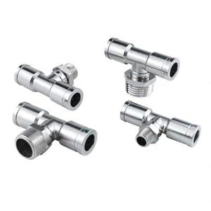 אביזרי אוויר פלסטיק פנאומטיים + משאית פליז לחבר צינור מתאים 3 דרך סוג t לדחוף-in & חוט מחבר צינור אוויר - Product Image 5