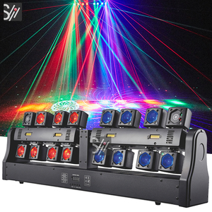 Luci KTV RGB Laser per Palcoscenico, Little Dragonfly 16 Braccia RGBW 4in1, Testa Mobile a Fascio Colorato, Strobo Laser per DJ - Product Image 1