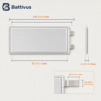 Battivus SA03 11.84Ah 3.4V 40.26Wh 400Wh/kg Sel Pouch NMC Isi Ulang Suhu Rendah untuk Paket Baterai Ringan Aerospace UAV