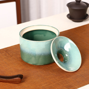 Cendrier en céramique Mystic Arts, glaçure bleu-vert, pour bureau, salle de thé, vase décoratif artisanal 8004C - Product Image 4