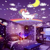 Projecteur de ciel étoilé créatif multicolores pour plafond de chambre, veilleuse LED château pour fille enfant