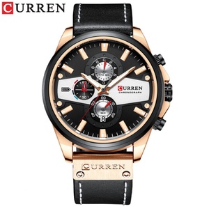 Customized Curren 8394 Men Fashion 5Colors Multifunction Sport Waterproof <b>Watch</b> Genuine Leather <b>Watch</b> Band Quartz <b>Watch</b> - Product Image 3