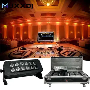 Professional DJ Lights 12x18w RGBWA UV 6IN1 Battery Uplight Wireless DMX Wash DJ Club Stage Light for Wedding DJ