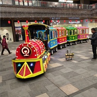 Véhicule de tourisme électrique extérieur en acier de grande taille, train de tourisme sans rails pour centre commercial