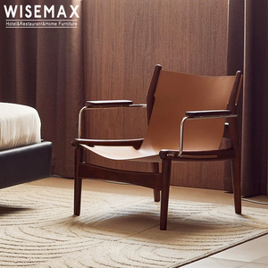 WISEMAX <span class=keywords><strong>เก้าอี้</strong></span>หนัง<span class=keywords><strong>อานม้า</strong></span>ดีไซน์เนอร์ย้อนยุคสําหรับห้องนั่งเล่น <span class=keywords><strong>เก้าอี้</strong></span>แขนห้องนั่งเล่นที่ทันสมัย <span class=keywords><strong>เก้าอี้</strong></span>ล็อบบี้เดี่ยว - Product Image 5