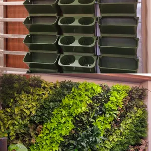 Maceta de plástico para jardinería, autorriego para exteriores, jardín ecológico, maceta colgante de pared verde, maceta Vertical para jardín