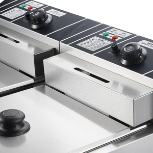 Friteuse électrique professionnelle de comptoir à double cuve et double panier pour frites et poulet, idéale pour les restaurants - Product Image 4