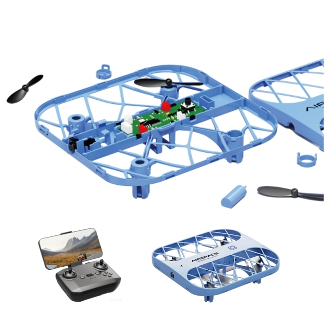 Mini Plastic DIY Drone STEM Educational Toys Beginner 2.4Ghz RC Drones Accessories Assembled Remote Control Drones with Camera