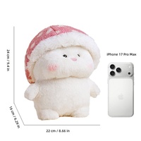 Boneka Angsa Lucu Bordir Penghilang Stres Topi Angsa Dapat Dilepas Boneka Hewan Isi Dakron Figur Plush Lembut Dekorasi Rumah Hadiah