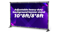 Support de bannière grand format rétractable autoportant réglable et robuste ADMAX 8*8 8*10 pour toile de fond et mur d'images