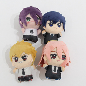 4 Design New <b>Anime</b> Cartoon Chaiaw Q-Version Plush <b>Keychains</b> with Cute Denji and Reze Stuffed Dolls and Metal Chains Wholesale - Product Image 4