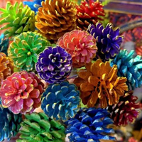 Fait à la main bricolage décor pomme de pin cônes de noël avec des poteaux pommes de pin séchées fleurs Bouquets arbre de noël accessoires de tir Fruits