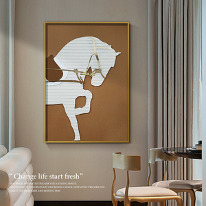 JZ Hall Living Room Decorative Abstract Animal Art Wall <strong>Painting</strong> Mixed Media Artwork Handmade 3D <strong>Horse</strong> <strong>Painting</strong> - Product Image 2