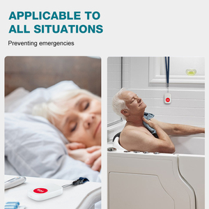 High Sensitivity Wireless 200M Range Patient Attention <strong>Call</strong> <strong>Button</strong> Caregiver Pager Restaurant Wireless Calling System - Product Image 3