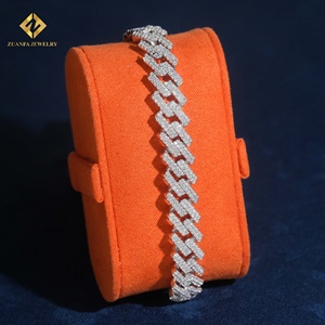 Lab Grown Diamond <b>Bracelet</b> Popular 12mm Cuban <b>Chain</b> Cuban Link <b>Chain</b> Necklace <b>Bracelet</b> <b>Men</b> Iced Out Diamond 925 - Product Image 4