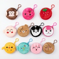Dompet Anak Grosir, Dompet Kecil Lembut dengan Resleting, Gantungan Kunci, Kantong Koin, Custom untuk Anak Perempuan dan Laki-laki, Dompet Koin Hewan Lucu dari Bahan Plush