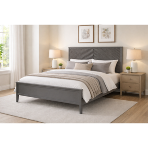 CAIRNDALE Collection Eco-Friendly Luxury Wooden Platform <b>Bed</b> Modern Bedroom Furniture with Stylish Slat Headboard - Product Image 1